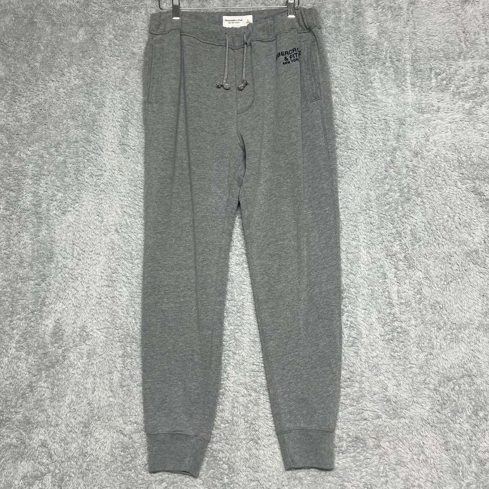 Abercrombie‎ Fitch New York  Pants Mens Large Gray Sweatpant Joggers Fleece